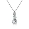Colar com Pingente de Cabaça Moissanite Banhado a Prata 925 pt950 Design Luxo Leve Elegante Passo a Passo Clavícula Elefter Exquisito