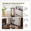 Estante para Plantas de 2 Niveles Sala de Estar de Pie Interior Cuadrado Hierro Forjado Estante de Almacenamiento Mesa Auxiliar Pequeña Mesa Lateral de Esquina Estante de Almacenamiento
