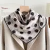 Pañuelo Cuadrado Pequeño de Flor de Peonía con Lunares Blancos, Pañuelo de Algodón y Lino de Seda para Mujer, Pañuelo de Cuello de Alta Gama, Pañuelo para Habitación con Aire Acondicionado, Chal Delgado