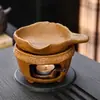 Queimador de Incenso Cerâmico Rústico para Uso Doméstico, Difusor de Aroma para Cerimônia do Chá, Queimador de Incenso Aquecido por Vela, Queimador de Pó de Incenso Estilo Chinês Vintage