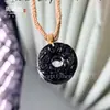 Colgante de Calcedonia Blanca Natural, Obsidiana, Ojo de Gato Verde Tianshan, Pixiu para Hombres y Mujeres, Doble Pixiu para Riqueza y Seguridad