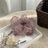 Super Hada Malla Grande Lunares Goma para el Cabello Scrunchie para Mujeres Lujo Ligero Sensación de Alta Gama Estilo Perezoso Anillo Intestino Flor de Cabeza Accesorios para el Cabello