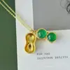 Pingente Cravejado de Calcedônia Verde Gelo Alto Estilo Casal Ágata Dourada Antiga Pingente Cravejado com Diamante Jade Buda Maitreya Venda Quente Transmissão ao Vivo