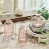 Vaso Pequeno de Vidro Transparente Calibre Pequeno Decoração de Mesa de Escritório Pequeno Fresco Arte Moderna Criativa Mini Ornamentos em Relevo
