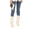 Moda europea y americana talla grande puntada de punto Botas de pedal de PU blanco Suministro de comercio exterior Amazon AliExpress