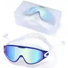 Gafas de Natación Profesionales Transfronterizas Personalizadas para Adultos, Alta Definición, Antivaho, Impermeables, Anti-UV, Galvanizadas, Marco Grande, Gafas de Natación No Irritantes al por Mayor