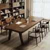 Escritorio Grande Largo de Madera Maciza, Mesa Doble de Estudio y Lectura, Escritorio de Oficina Simple para Computadora, Mesa de Conferencias, Mesa de Trabajo, Mesa Grande de Tablero de Madera Maciza
