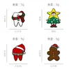 Broche de Dibujos Animados Navideños Árbol de Navidad Lindo Hombre de Jengibre Sombrero de Navidad Atmósfera Festiva Punto de Goteo de Aceite Insignia de Aleación con Taladro