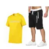 Traje deportivo nuevo de verano 2023 tendencia para hombre traje de shorts y camiseta para fitness y running hombre una generación de pelo