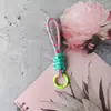 Llavero para llaves de coche de cuerda de algodón tejido a mano, cadena para bolso de teléfono móvil, colgante, bolsa para taza de vacío, cordón multifuncional anti-pérdida