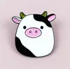 Broche da Série Vaca Fofa Desenho Animado Animal Forma Fofa Joia Emblema Mochila Infantil Acessórios de Liga