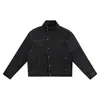 Chaqueta de mezclilla rígida de corte holgado, corta y ancha, estilo retro americano, cuello inclinado, para hombre y mujer, top cleanfit de otoño e invierno