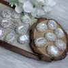 Accesorios para pulsera colgante diseño estilo princesa concha blanca grande natural con agujero