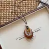 ¡Galería de Arte! Collar con Colgante Irregular Marrón Retro Cadena Larga para Suéter Femenino Accesorios de Alta Gama