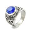 Nuevos Productos Listados Acero Inoxidable Pedrería Roja Anillo para Hombre Ejército de EE. UU. Oro Personalidad Anillo Retro Al Por Mayor