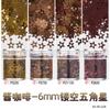 Amazon nova 6mm oca cinco pontas estrela Pó Glitter facial palco maquiagem decoração unha joia fábrica atacado