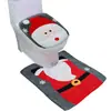 Navidad transfronteriza en stock Cubierta de inodoro navideña Muñeco de nieve Cubierta de asiento de inodoro navideña y alfombrilla de suelo Decoración juego de dos piezas al por mayor