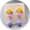 Novos Brincos Atacado Brincos Infantis Coreanos Cor de Doce Desenho Animado Fofo Princesa Meninas Clipe de Orelha Bebê Acessórios de Orelha