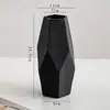 Vaso Minimalista Nórdico Criativo de Cerâmica Preta para Flores Secas Decoração de Arranjo de Flores para Mesa de Casa Sala de Estar Recipiente Hidropônico para Flores