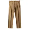Pantalones Casuales Rectos Sueltos de Mezcla de Algodón con Fibra de Pulpa de Madera Delgada Transpirables Cómodos Color Caqui para Verano Europeo