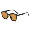 Gafas de sol retro redondas con remaches para mujer, sensación de alta gama, ins, amarillas, para protección solar, para hombre, anti-onda ultravioleta