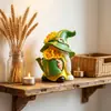Nuevo producto transfronterizo: Figuras miniatura de girasol para jardín y patio, decoraciones para césped y exteriores, adornos de jardín enanos
