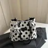Bolso tote de lunares estilo coreano 2026 nuevo para mujer, bolso de hombro de gran capacidad para el trabajo, bolso de mano versátil de nicho