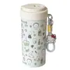Bonita, Linda, Portátil, Termo para Doble Bebida, Taza con Popote de Dibujos Animados Nuevo Estilo Rilakkuma para Niñas y Estudiantes