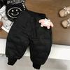 Pantalones de Algodón de Dibujos Animados para Niñas Pantalones de Forro Polar Engrosados para Niños Estilo Invierno Mono Ropa Exterior Acolchada de Tres Capas Invierno Conjunto de Invierno