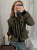 Venta al por mayor transfronteriza 2026 Moda europea y americana casual simple con nudo manga floral manga larga cuello alto chaqueta para mujer A16041