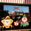 Decoraciones navideñas, Papá Noel, árbol de Navidad, copo de nieve, pegatinas electrostáticas para vidrio, decoraciones para escaparates, pegatinas de ventana de dibujos animados