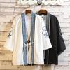 Verano Nuevo Estilo Japonés Cárdigan de Siete Mangas Bordado de Dragón Redondo Hanfu Estilo Chino Ropa Retro de Moda para Hombre Protección Solar