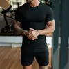 Fitness Muscular Esportes Punhos Curtos Masculino Basquete Corrida Treinamento Extinção Liso Stretch Camiseta Esportiva Masculina