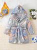 Camisón de franela para niños, pijama de forro polar coral grueso para niñas y niños, bata de baño para otoño e invierno, ideal para las cuatro estaciones.