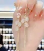 Pendientes de borla de flor de tulipán 2022 nuevos de moda Corea del Sur elegantes para celebridades de internet cara redonda pendientes adelgazantes para mujer