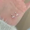 Pendientes Rosas Pequeños con Flor y Cierre de Rosca, Sencillos, Modernos y Delicados para Mujer, Pendientes Elegantes, Lujo Ligero, Sencillos, Dulces y Exquisitos