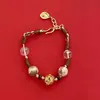 Pingente de Cristal de Gelo Moldado Colar Trançado Pulseira Design de Nicho Moda Estilo Boêmio Corrente de Clavícula em Camadas para Mulheres