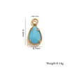 Colgante de gota de agua de acero inoxidable con diamantes, chapado en oro de 18 quilates con piedra de cristal de color en forma de corazón, colgante accesorio para joyería DIY