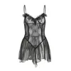Lencería Sexy Encantadora Puro Deseo Malla Sexy Transparente Tentación Chica de la Abstinencia Top Tubo Uniforme de Encaje Traje Coqueto