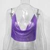 Amazon Sexy Top Popular Transfronterizo Tirante Camisola de Lentejuelas Metálicas para Mujer Dulce y Picante Top de Tirantes Transfronterizo