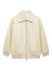 Venta al por mayor Otoño 2026 Nuevo Estilo Europeo y Americano Ropa para Mujer Color Sólido Cuello Alto Chaqueta Holgada 7566