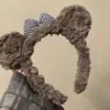 Diadema Especial para Lavado de Cara para Mujeres 2024 Nuevo Otoño e Invierno Linda Diadema de Oso Cinta para el Cabello Pasador Accesorios para el Cabello Tocado de Felpa