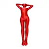 Halloween Cos Costume Ninja Traje de Invisibilidade Ajustado Tecido Oleoso Brilhante Brilho de Seda Sedoso Elástico Roupa Zentai