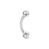 Anillos para Ombligo de Acero Inoxidable al por Mayor en Stock del Fabricante con Bolas Redondas de Ópalo Genuino, Joyería Popular de Piercing Corporal Transfronterizo