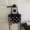 Bolsa de ombro super popular para outono e inverno, bolsa transversal moderna, novo design de bolinhas para o dia a dia, bolsa tipo balde de mão