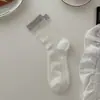 Calcetines de verano para mujer, finos de malla de algodón, hasta la pantorrilla, estilo coreano ins, calcetines holgados estilo ballet de verano
