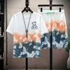 Camiseta Ropa de Verano Delgada Comercio Exterior Traje Deportivo Hombre Estampado Digital Oso Casual Manga Corta Pantalones Cortos Conjunto de Dos Piezas