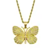 AliExpress deseo Collar de Venta Caliente para Hombres y Mujeres Amantes Colgante de Mariposa Tridimensional Incrustado de Diamantes Accesorios de Colgante