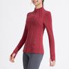 Traje de yoga Athena Lulu, chaqueta deportiva de cuello alto color piel para mujer, para correr, fitness, manga larga, con cremallera