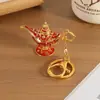 Llavero Lámpara de Aladino Colgante Retro de Metal Esmaltado Lámpara de los Deseos Árabe Llavero de Regalo para Comercio Exterior